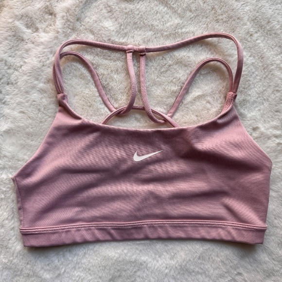 Nike Dri Fit Indy Size XS Pink Strappy Sports Bra - Picture 1 of 5